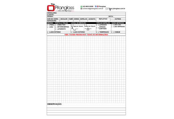 FOLHA PARA PROJETO EM BRANCO